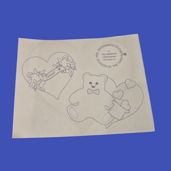 Valentine VTG Sticker Bundle Hallmark Mrs. Grossman's Candy Hearts Cupid Bears - Picture 9 of 15